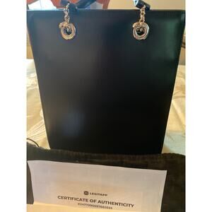 Cartier Leather Shoulder Tote Bag Panthere Cartier Black Medium Women